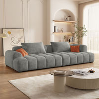 Ensemble de canapé d'angle moderne de luxe en velours capitonné, design modulaire, dossier à oreiller, revêtement en tissu durable, utilisation en appartement