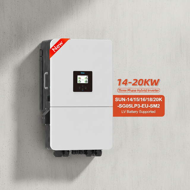 SUN-14/15/16/18/20K-SG05LP3-EU-SM2 Three Phase 15-20kW Solar Hybrid Inverter 51.2V Battery 380V 97.6% Efficiency PV IP65 5/10