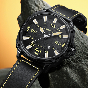 Reloj de Pulsera Deportivo de Cuarzo para Hombre, Resistente al Agua, con Detalles Azules, Correa de Cuero, Calendario, Luminoso, Casual, para Exteriores, Venta al Por Mayor - Product Image 2