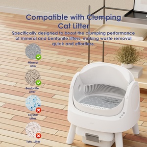 Bac à litière intelligent en plastique fiable avec nettoyage automatique et fonctions de nettoyage facile, grande capacité pour litière à la bentonite - Product Image 4