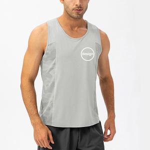 เสื้อกล้ามวิ่งออกกำลังกายแบบแห้งเร็วไร้ตะเข็บ ออกแบบเองได้ สำหรับวิ่งมาราธอน ผู้ชาย ทรง Racerback - Product Image 1