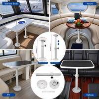Pied de table télescopique en aluminium réglable en hauteur 450-690 mm, amovible, pour camping-car, caravane, bateau, yacht, support de table à manger