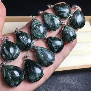 S925 Pendant High Quality Crystals Natural Seraphinite Pendant For Decoration