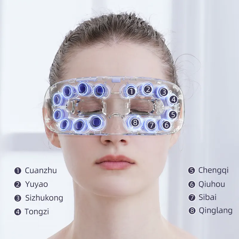 جديد 2024 جهاز تدليك العين الكهربائي الذكي مع ضغط حراري جهاز تدليك العين ثلاثي الأبعاد ساخن وبارد مع ضباب المياه وتدليك بالوخز بالإبرة