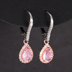 Orecchini a goccia bicolore rosa, design elegante, gioielli alla moda - Product Image 6