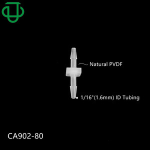 JU Collection Square Two Way Straight <b>PP</b> PVDF Plastic Barbed Fittings 1.6-3.2mm Industrial Fluid Pipeline Connectors - Product Image 2