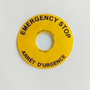 Placa de Señalización Circular Amarilla de Paro de Emergencia para Interruptor de Seguridad Industrial, Control de Corte de Energía para Maquinaria - Product Image 3