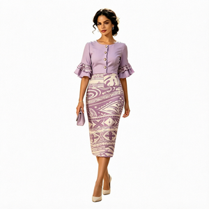 Camisa Elegante de Poliéster de Alta Calidad con Botones de Coco para Mujer, Estilo Hawaiano de Media Manga, Formal, Personalizada - Product Image 1