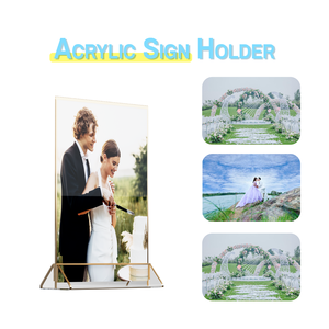 Lot de 6 <span class=keywords><strong>porte</strong></span>-panneaux en acrylique doré 5x7 cadres photo en acrylique transparent Double face <span class=keywords><strong>porte</strong></span>-<span class=keywords><strong>menu</strong></span> pour numéro de <span class=keywords><strong>table</strong></span> de <span class=keywords><strong>mariage</strong></span> - Product Image 6