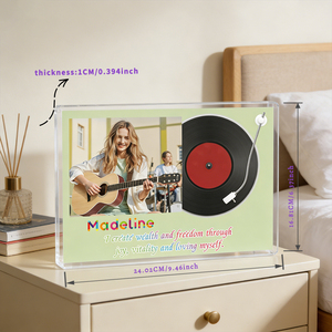 Adornos Acrílicos Personalizados |   Foto y Frases Personalizadas, Diseño de Tocadiscos, Regalos para Amantes de la Música - Product Image 2