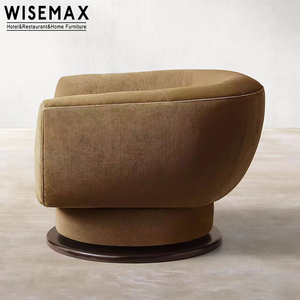 Sillón Individual de Ocio WISEMAX FURNITURE, Estilo Moderno y Lujoso, Tapizado en Tela, Respaldo Curvo Giratorio, para Sala de Estar - Product Image 4