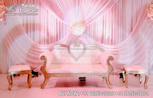 Sofá de Lujo para Bodas, Estilo Trono con Respaldo Alto, Madera de Teca, Color Personalizado, Sofá Elegante para Bodas en Oferta, Ideal para Recepciones - Product Image 6