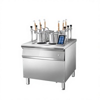 Machine à cuire les nouilles automatique à six yeux en acier inoxydable SEMIKON, machine à cuire les nouilles intelligente à levage automatique, cuisinière commerciale entièrement automatique, cuisinière épicée chaude