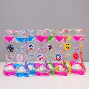 Double Row Oil Spill <b>Slide</b> Hourglass Timer Ornament For Christmas Students Children Creative Birthday Gift Portable Custom Shape - Product Image 4