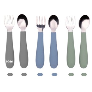Juego <span class=keywords><strong>de</strong></span> <span class=keywords><strong>Cubiertos</strong></span> <span class=keywords><strong>para</strong></span> Niños con Mango <span class=keywords><strong>de</strong></span> Silicona, Acero Inoxidable 304, Utensilios <span class=keywords><strong>para</strong></span> Bebés, Cuchara y Tenedor, Libres <span class=keywords><strong>de</strong></span> BPA, Calidad Alimentaria - Product Image 6