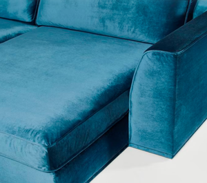 Superficie de tela de <span class=keywords><strong>terciopelo</strong></span> <span class=keywords><strong>azul</strong></span> informal Europea Premium exquisita moderna y patas de madera <span class=keywords><strong>chaise</strong></span> <span class=keywords><strong>longue</strong></span> doméstico - Product Image 2