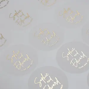 Özel baskılı su geçirmez şeffaf mat teşekkür ederim Logo yapışkanlı etiket altın folyo etiket baskı kabartma