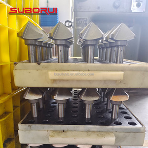 SUBORUI OEM ODM 6pcs Chamfering <strong>End</strong> <strong>Mill</strong> Cutter 3 Flute 90 Degree HSS Deburring Tapered Countersink Drill Bit Set for Steel - Product Image 5