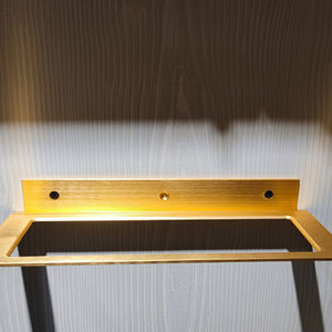 Vendita calda moderna in alluminio portabottiglie vino nero oro grigio minimalista luce di lusso a parete porta bottiglia di vino - Product Image 2