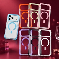 Coque de téléphone portable magnétique transparente minimaliste pour iPhone, personnalisable