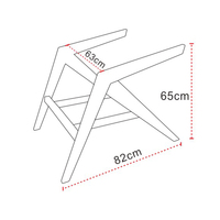 Chaise de salle à manger et de chambre à coucher de style européen, moderne du milieu du siècle, en bois ciré blanc, structure robuste et durable, avec accoudoirs et pieds.
