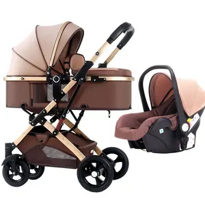 Groothandel Hoge Kwaliteit 3 In 1 Multifunctionele Baby Draagzak Buiten Rollator Met Autostoel Opvouwbare Kinderwagen