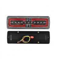 Feu arrière LED séquentiel pour camion et remorque, triple carré arrondi, avec fonctions Stop, Frein et Clignotant, 12V 24V