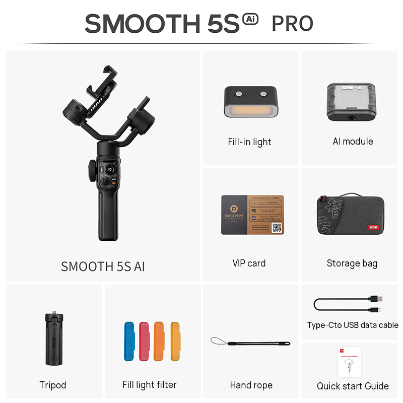 [Noir avec AI Suivre] SMOOTH 5S AI Pro