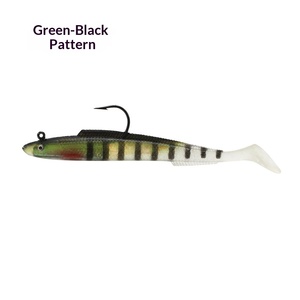 Señuelo de anguila blanda pre-montado con anzuelo Mustad de 10g-30g, cola <span class=keywords><strong>en</strong></span> T láser, swimbait para pesca de lúcio y cabeza de serpiente <span class=keywords><strong>en</strong></span> agua dulce y salada. - Product Image 3