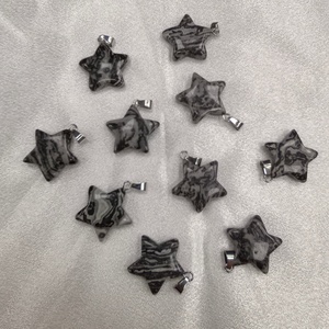 Pierre naturelle en gros, aventurine, jaspe Picasso, pierre précieuse colorée en forme d'étoile, fabrication de bijoux, pendentif pour collier DIY - Product Image 3