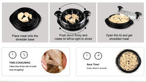 Vente en gros de déchiqueteuses de viande de porc rondes et manuelles en plastique outil de barbecue déchiqueteuse de poulet antidérapante pour la cuisine - Product Image 2