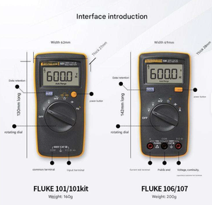 Fluke 101 101kit 106 107 kỹ thuật số vạn năng kỹ thuật số cỡ lòng bàn tay Đồng hồ vạn năng kỹ thuật số cầm tay instock mới ban đầu - Product Image 1