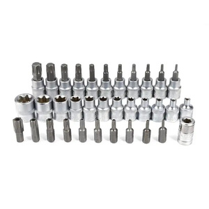 34Pc <b>Screwdriver</b> Socket <b>Set</b> 1/4 In Chrome Vanadium Steel <b>Bits</b> For Mechanical And Automotive Repair Tool Case - Product Image 3