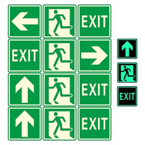 Señal de Salida de Emergencia Fluorescente de Seguridad para Exteriores, Señal de Salida de Emergencia Luminosa Verde Personalizada, Tablero Luminoso que Brilla en la Oscuridad - Product Image 1