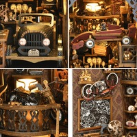 CAYI nouveau lecteur de voiture livre Nook Kit maison de poupée Booknook 3D Puzzle en bois bricolage Miniature Nook livre étagère insérer décor avec lumière