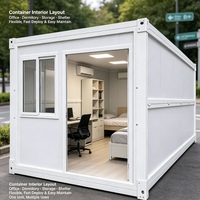 Maison conteneur pliable préfabriquée, mini-maison modulaire, abri portable en panneaux sandwich d'acier pour bureau et stockage