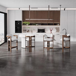 Taburetes de Bar Estilo Europeo Moderno, Cuero de Primera Calidad, Madera de Fresno, Artesanía Premium, Sillas de Bar de Cocina de Lujo, Duraderas SOAN - Product Image 2