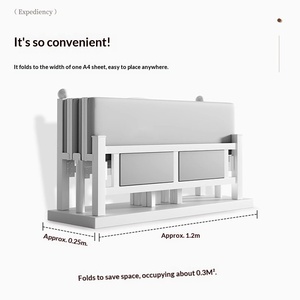 <span class=keywords><strong>Lit</strong></span> simple pliant à cadre métallique, design pliable pour la maison, le bureau, la pause déjeuner, la location, la petite chambre à coucher - Product Image 2