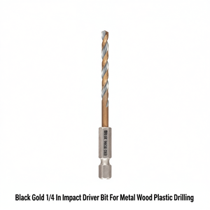 Embout de visseuse à percussion noir et or 1/4 pouce pour percer le métal, le bois et le plastique - Product Image 2