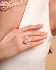 <span class=keywords><strong>Set</strong></span> Perhiasan Kalung, Anting, dan Cincin Mutiara Kaca Bunga Zirkon Mewah Lixin untuk Hadiah Pesta Pernikahan - Product Image 4