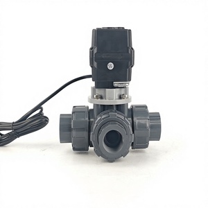 Vanne à boisseau sphérique en PVC/UPVC DN50 50mm A150 CR202, électromagnétique 24V motorisée, port en T 3:1, contrôle de basse pression et de température - Product Image 2