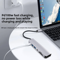7 in 1 Usb Hub Concentrator 4k 30hz Type C Adapter Splitter Dock Extension untuk Laptop PC