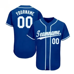 Vente en gros de chemises d'uniforme de baseball pour jeunes avec broderie personnalisée Anges col en V vêtements de sport en maille de sublimation de grande taille