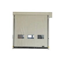 Porte à fermeture éclair en PVC haute vitesse avec moteur servo automatique, conception enroulable industrielle, cadre en acier inoxydable, panneaux en vinyle transparent