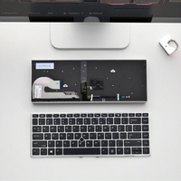Pour HP EliteBook 840 G5 G6 846 G5 745 G5 clavier rétro-éclairé USB avec pointeur LED nouvelle mise en page britannique corps d'axe mécanique Gateron