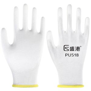 Gants de travail en nylon Shenggang Pu518, paume enduite 13 aiguilles, respirants, résistants à l'usure, pour utilisation sur les chantiers de construction et en atelier - Product Image 1