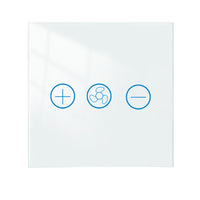 Interruptor de Pared Inteligente Inalámbrico con Pantalla Táctil de Vidrio Templado para Control de Velocidad del Ventilador, Automatización del Hogar