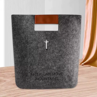Sac fourre-tout en feutre moderne personnalisé avec logo chrétien pour vêtements et usage domestique, à prix abordable