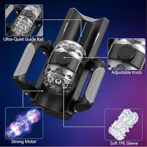 Chatte de poche avec pompe à pénis à distance de poussée de 12cm Masturbateurs mains libres avec support de téléphone et poignée pliable - Product Image 5