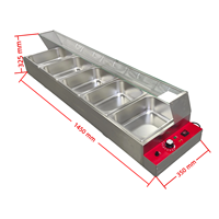Appareil de maintien au chaud et de chauffage des aliments en acier inoxydable électrique de table commercial, pot de maintien au chaud des aliments à 5 pots pour hôtels et restaurants